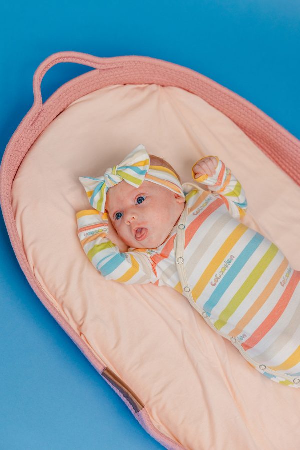 Newborn Knotted Gown - CoComelon Stripe Discount - Image 4