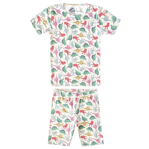 2pc Short Sleeve Pajama Set - Dinosaurs of Jurassic Park For Cheap