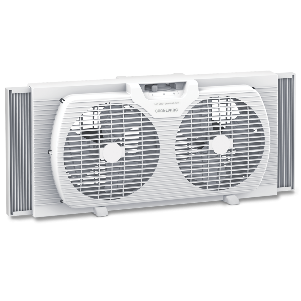 9  Twin Window Fan with Reversible Airflow Control, Auto-Locking Expanders, Convenient Carry Handle and 2-Speed Fan Switch, Ideal for Home, Kitchen, Bedroom & Office For Cheap