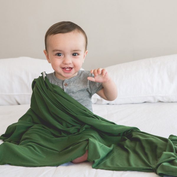 Knit Swaddle Blanket - Alder For Sale - Image 3