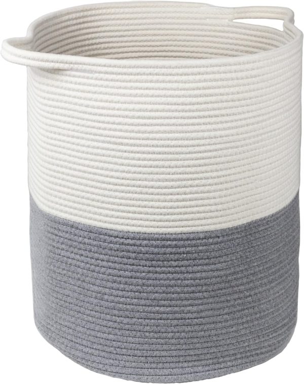Brookstone Large Cotton Rope Storage Basket with Handles, 18.5 X 16 For Discount